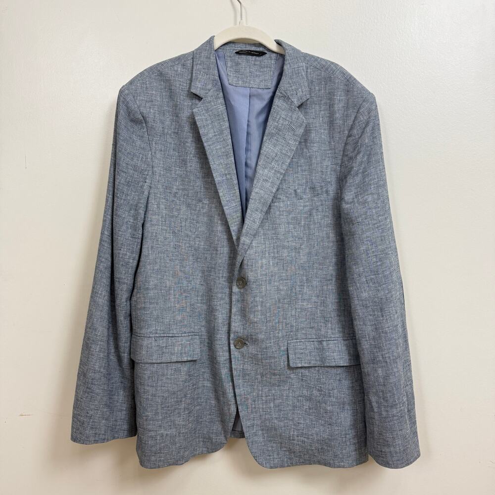 Banana Republic Mens Tailored fit Linen Cotton Suit Jacket Blazer 44R Light Blue